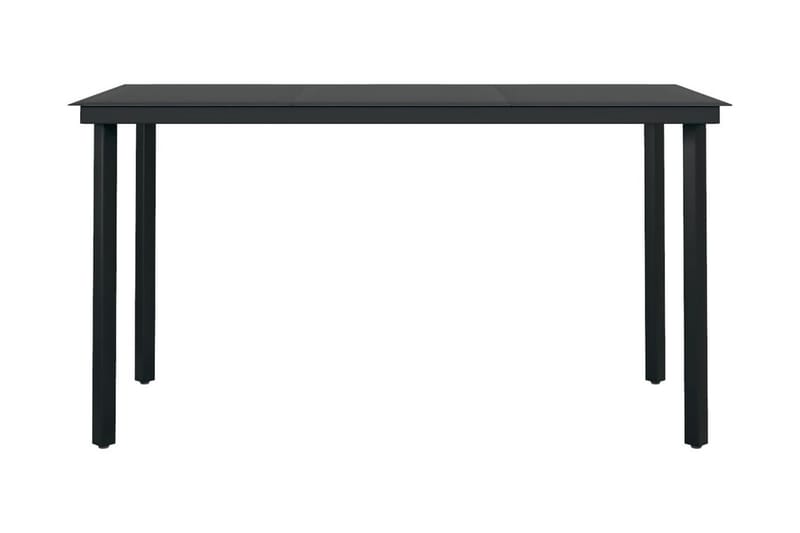 Trädgårdsbord svart 140x70x74 cm stål och glas - Svart - Utemöbler - Trädgårdsbord & Utebord - Matbord ute