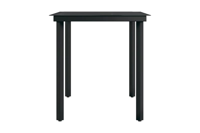 Trädgårdsbord svart 140x70x74 cm stål och glas - Svart - Utemöbler - Trädgårdsbord & Utebord - Matbord ute