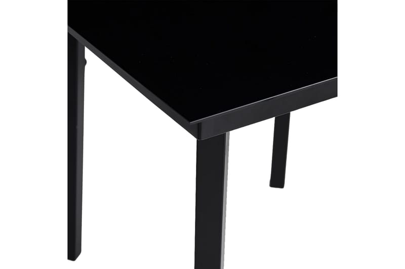 Trädgårdsbord svart 140x70x74 cm stål och glas - Svart - Utemöbler - Trädgårdsbord & Utebord - Matbord ute