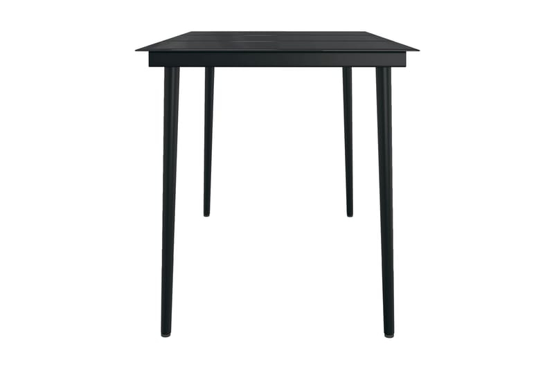 Trädgårdsbord svart 140x70x74 cm stål och glas - Svart - Utemöbler - Trädgårdsbord & Utebord - Matbord ute