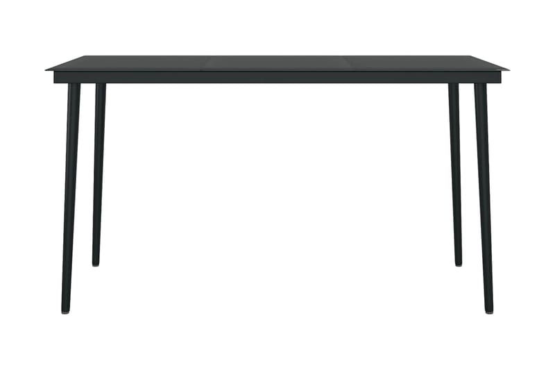 Trädgårdsbord svart 140x70x74 cm stål och glas - Svart - Utemöbler - Trädgårdsbord & Utebord - Matbord ute