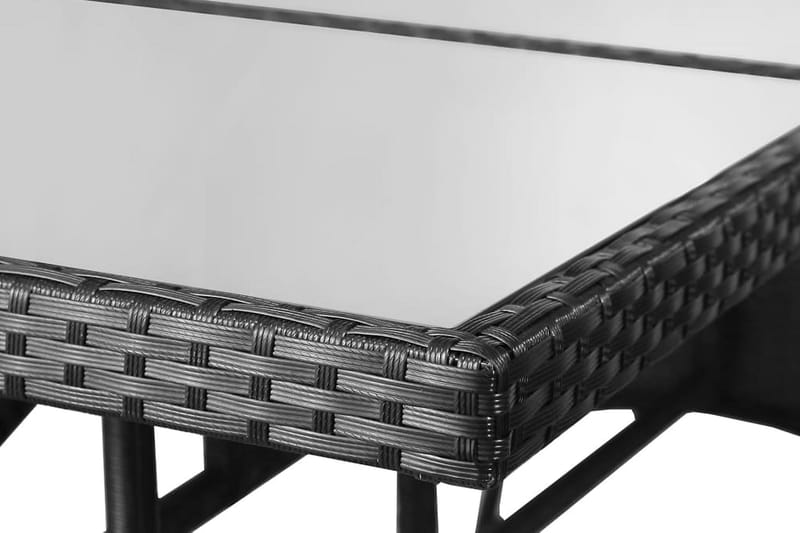 Trädgårdsbord svart 140x80x74 cm konstrotting - Svart - Matbord ute