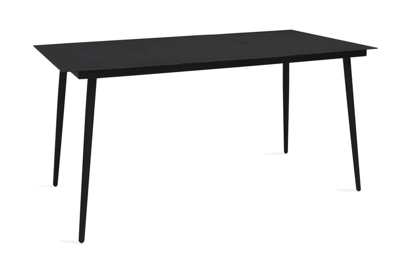 Trädgårdsbord svart 150x80x74 cm stål och glas - Svart - Utemöbler - Trädgårdsbord & Utebord - Matbord ute