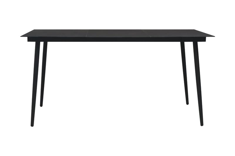 Trädgårdsbord svart 150x80x74 cm stål och glas - Svart - Utemöbler - Trädgårdsbord & Utebord - Matbord ute