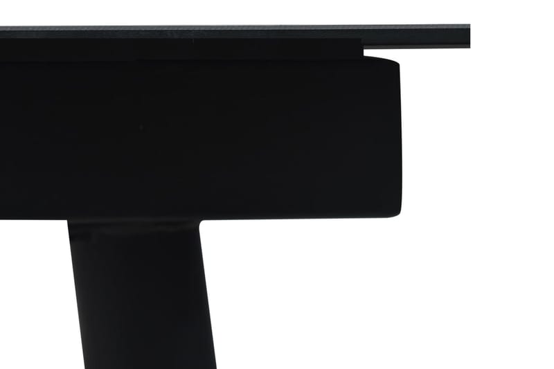 Trädgårdsbord svart 150x80x74 cm stål och glas - Svart - Utemöbler - Trädgårdsbord & Utebord - Matbord ute