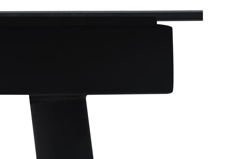 Trädgårdsbord svart 150x80x74 cm stål och glas - Svart - Matbord ute