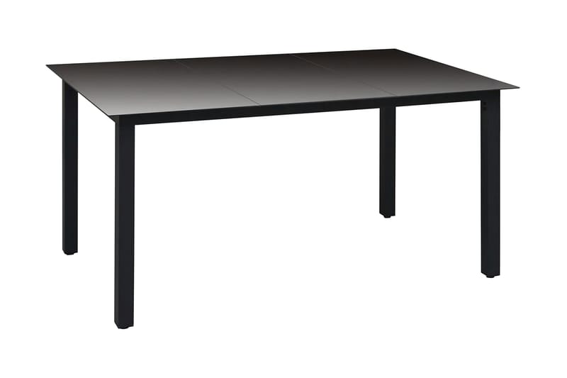 Trädgårdsbord svart 150x90x74 cm aluminium och glas - Svart - Matbord ute