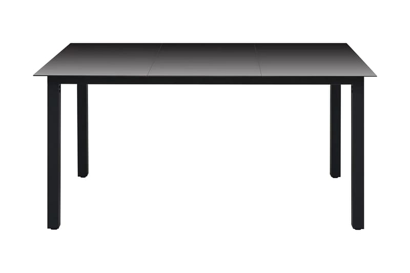 Trädgårdsbord svart 150x90x74 cm aluminium och glas - Svart - Utemöbler - Trädgårdsbord & Utebord - Matbord ute