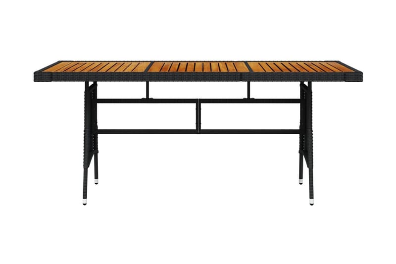 Trädgårdsbord svart 160x70x72cm konstrotting massiv akacia - Svart - Utemöbler - Trädgårdsbord & Utebord - Matbord ute