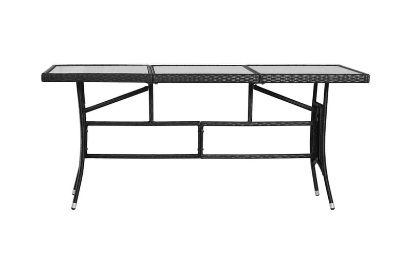 Trädgårdsbord svart 170x80x74 cm konstrotting - Svart - Matbord ute