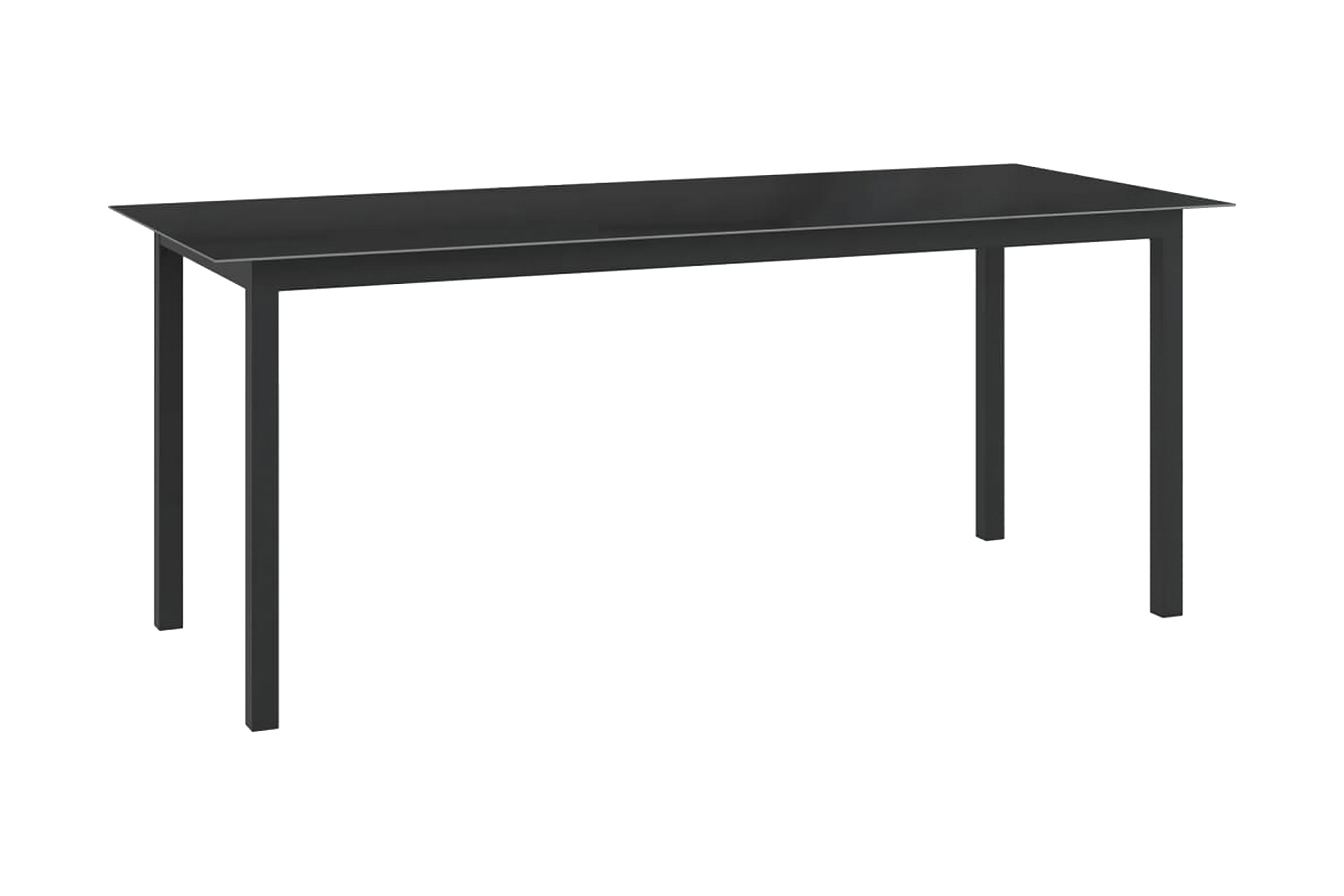 Trädgårdsbord svart 190x90x74 cm aluminium och glas – Svart