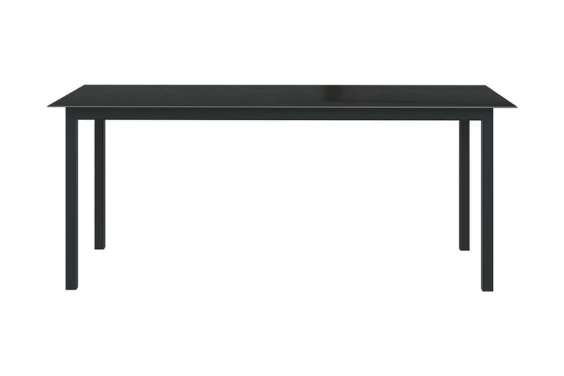 Trädgårdsbord svart 190x90x74 cm aluminium och glas - Svart - Matbord ute