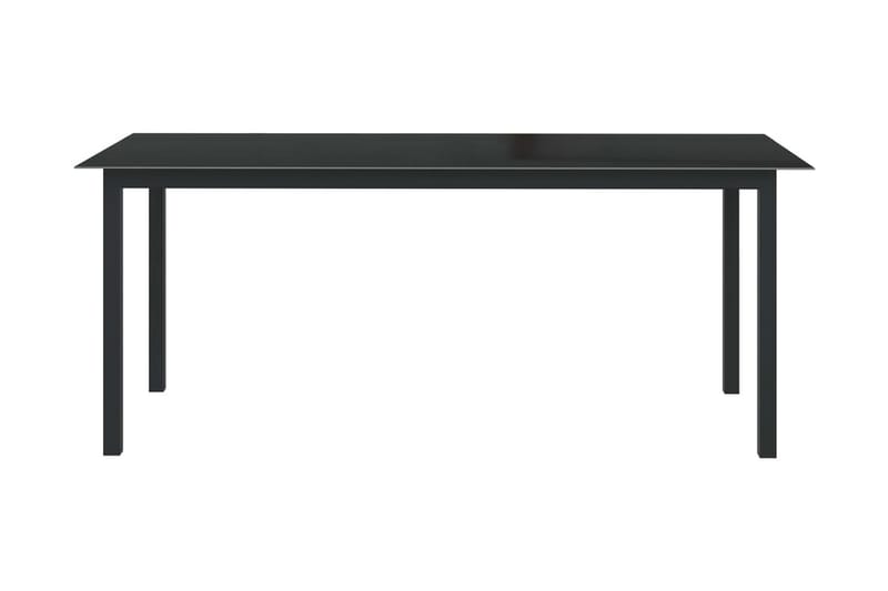 Trädgårdsbord svart 190x90x74 cm aluminium och glas - Svart - Utemöbler - Trädgårdsbord & Utebord - Matbord ute