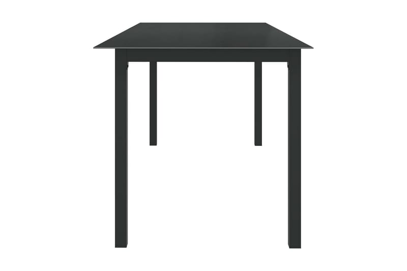 Trädgårdsbord svart 190x90x74 cm aluminium och glas - Svart - Utemöbler - Trädgårdsbord & Utebord - Matbord ute