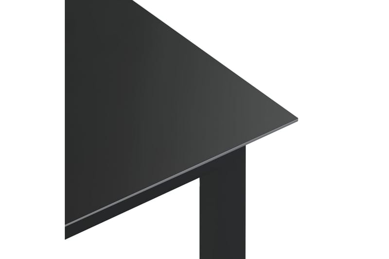 Trädgårdsbord svart 190x90x74 cm aluminium och glas - Svart - Utemöbler - Trädgårdsbord & Utebord - Matbord ute