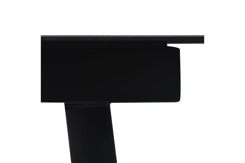 Trädgårdsbord svart 190x90x74 cm stål och glas - Svart - Matbord ute