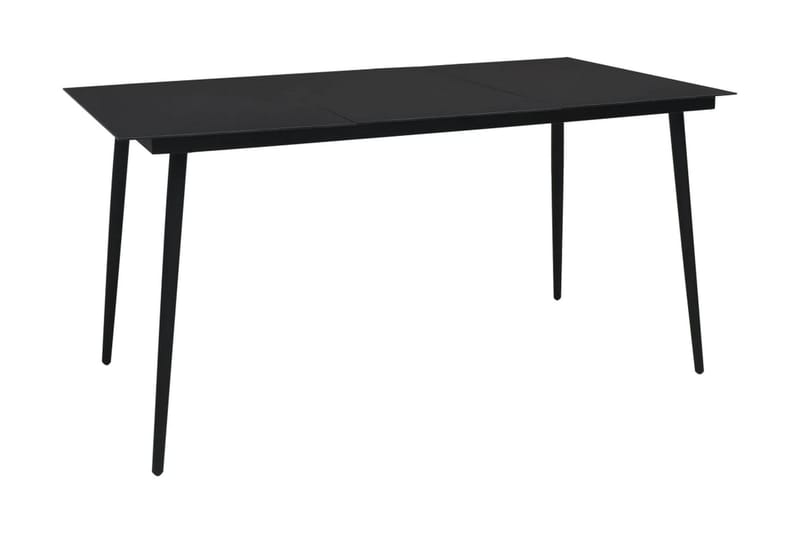 Trädgårdsbord svart 190x90x74 cm stål och glas - Svart - Utemöbler - Trädgårdsbord & Utebord - Matbord ute