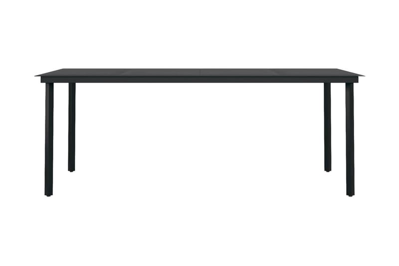 Trädgårdsbord svart 200x100x74 cm stål och glas - Svart - Utemöbler - Trädgårdsbord & Utebord - Matbord ute