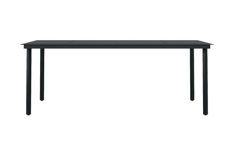 Trädgårdsbord svart 200x100x74 cm stål och glas - Svart - Matbord ute