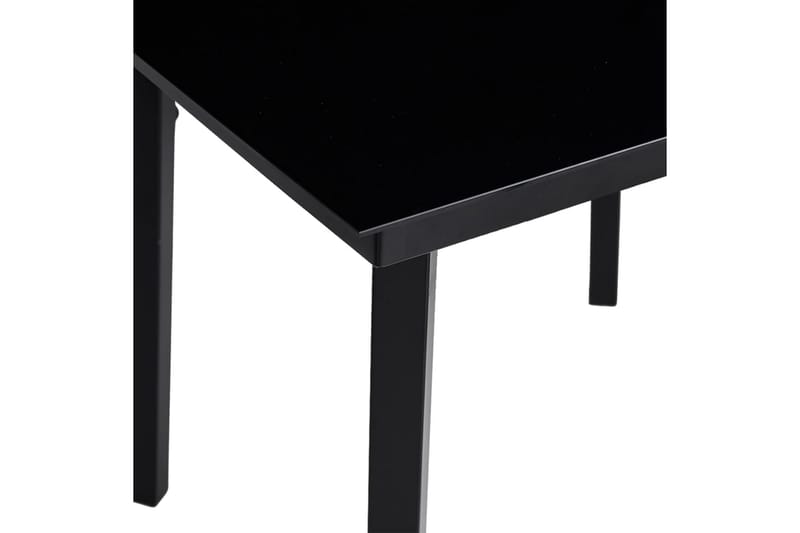 Trädgårdsbord svart 200x100x74 cm stål och glas - Svart - Utemöbler - Trädgårdsbord & Utebord - Matbord ute
