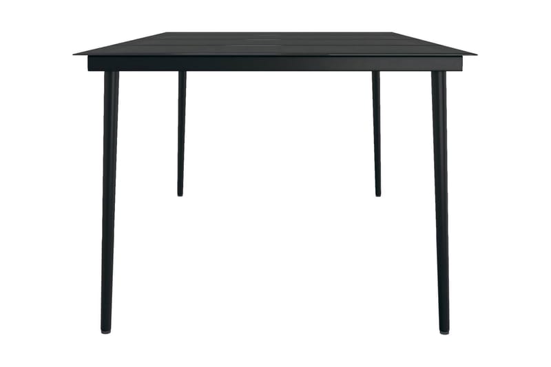 Trädgårdsbord svart 200x100x74 cm stål och glas - Svart - Utemöbler - Trädgårdsbord & Utebord - Matbord ute