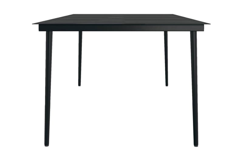 Trädgårdsbord svart 200x100x74 cm stål och glas - Svart - Matbord ute