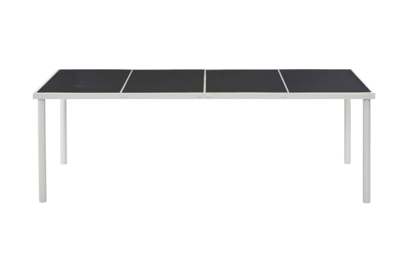 Trädgårdsbord svart 220x90x74,5 cm stål - Svart - Matbord ute