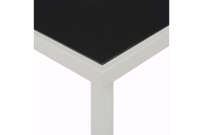 Trädgårdsbord svart 220x90x74,5 cm stål - Svart - Matbord ute