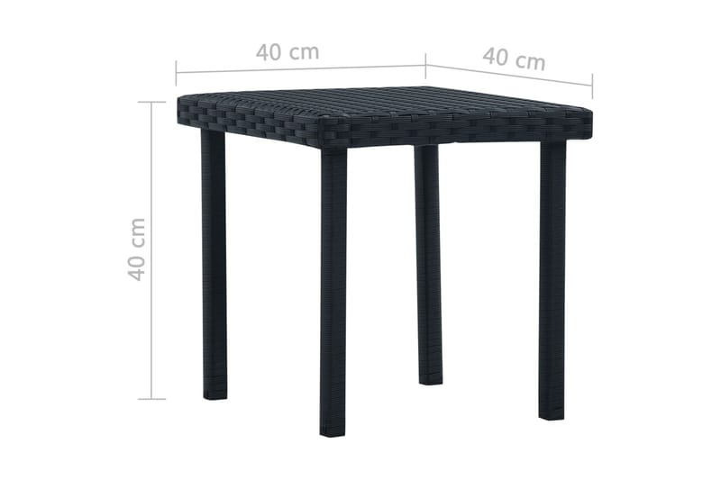 Trädgårdsbord svart 40x40x40 cm konstrotting - Svart - Utemöbler - Trädgårdsbord & Utebord - Matbord ute