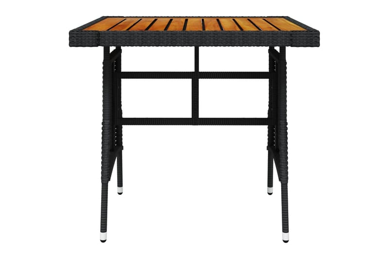 Trädgårdsbord svart 70x70x72 cm konstrotting och massiv akac - Svart - Matbord ute