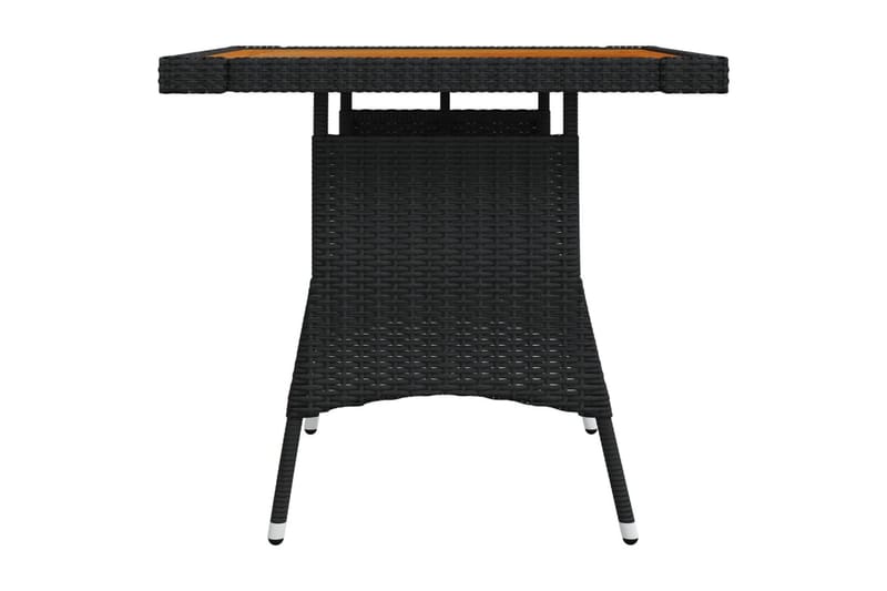 Trädgårdsbord svart 70x70x72 cm konstrotting och massiv akac - Svart - Matbord ute