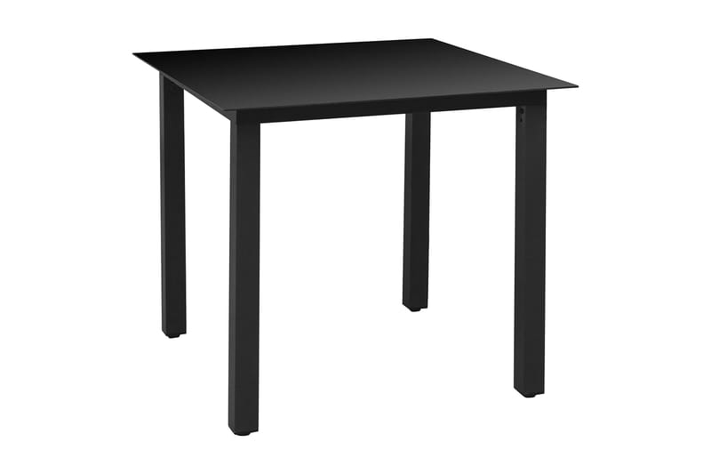 Trädgårdsbord svart 80x80x74 cm aluminium och glas - Svart - Utemöbler - Trädgårdsbord & Utebord - Matbord ute
