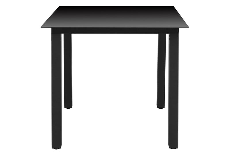 Trädgårdsbord svart 80x80x74 cm aluminium och glas - Svart - Matbord ute