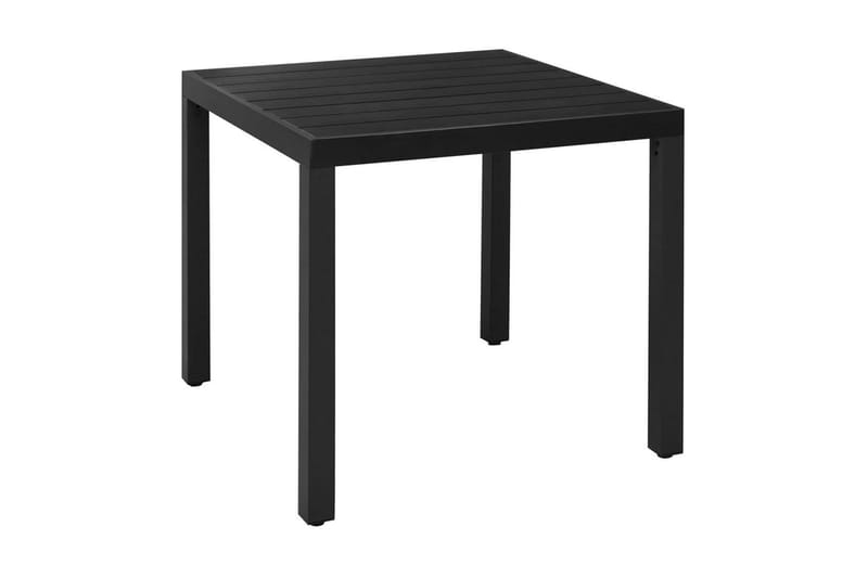 Trädgårdsbord svart 80x80x74 cm aluminium och WPC - Svart - Matbord ute