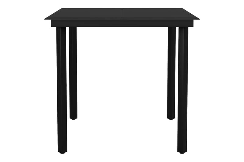 Trädgårdsbord svart 80x80x74 cm stål och glas - Svart - Matbord ute