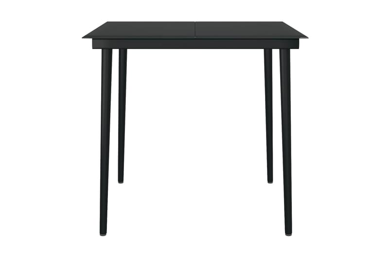 Trädgårdsbord svart 80x80x74 cm stål och glas - Svart - Utemöbler - Trädgårdsbord & Utebord - Matbord ute