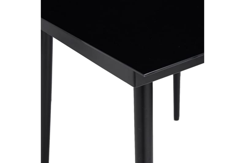 Trädgårdsbord svart 80x80x74 cm stål och glas - Svart - Matbord ute