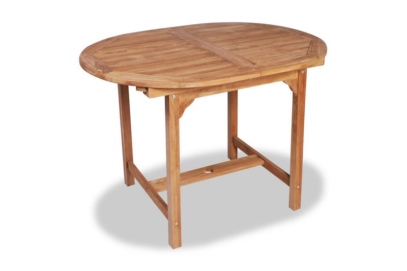 Trädgårdsbord utdragbart (110-160)x80x75cm massiv teak - Brun - Utemöbler - Trädgårdsbord & Utebord - Matbord ute