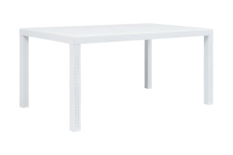 Trädgårdsbord vit 150x90x72 cm konstrotting - Vit - Utemöbler - Trädgårdsbord & Utebord - Matbord ute
