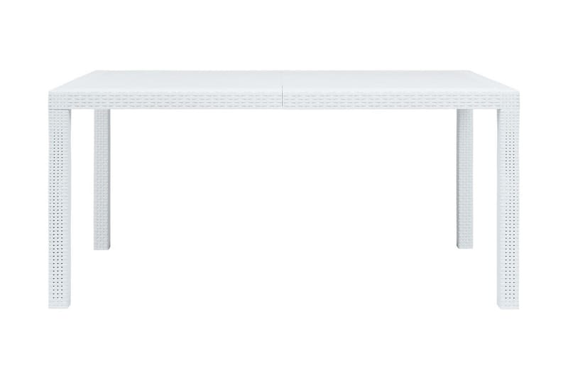 Trädgårdsbord vit 150x90x72 cm konstrotting - Vit - Utemöbler - Trädgårdsbord & Utebord - Matbord ute
