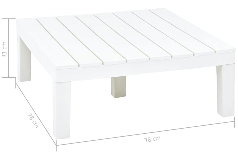 Trädgårdsbord vit 78x78x31 cm plast - Vit - Utemöbler - Trädgårdsbord & Utebord - Matbord ute