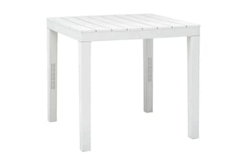 Trädgårdsbord vit 78x78x72 cm plast