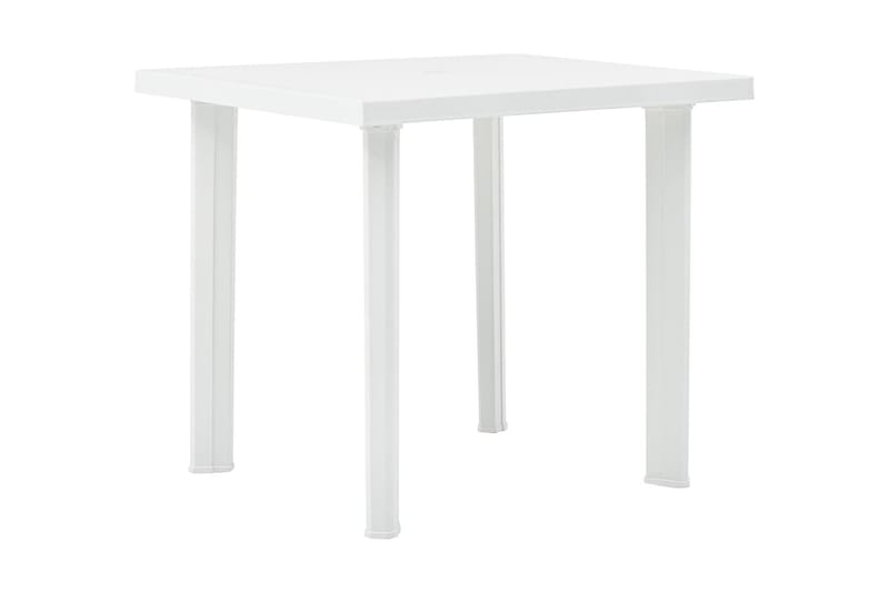 Trädgårdsbord vit 80x75x72 cm plast - Vit - Utemöbler - Trädgårdsbord & Utebord - Matbord ute