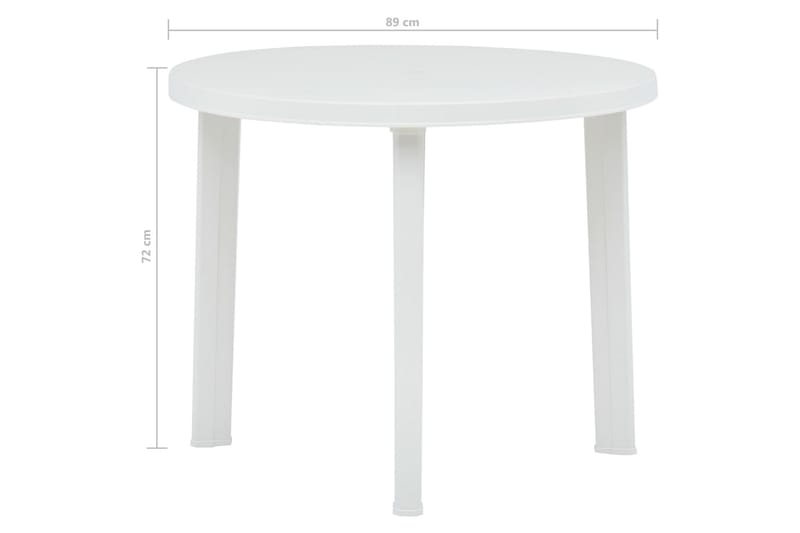 Trädgårdsbord vit 89 cm plast - Vit - Utemöbler - Trädgårdsbord & Utebord - Matbord ute