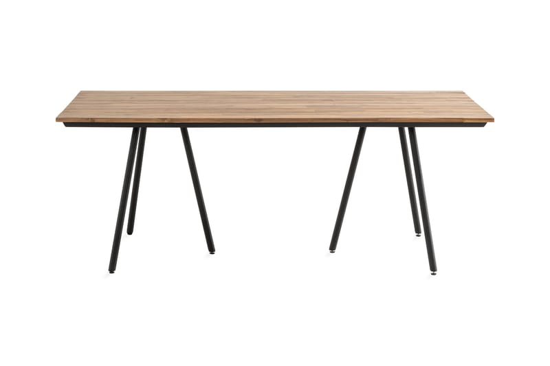 Trio Matbord Utomhus 200x100 cm – Utebord för Uteplats Akaciaträ - Svart / Akacia - Utemöbler - Trädgårdsbord & Utebord - Matbord ute