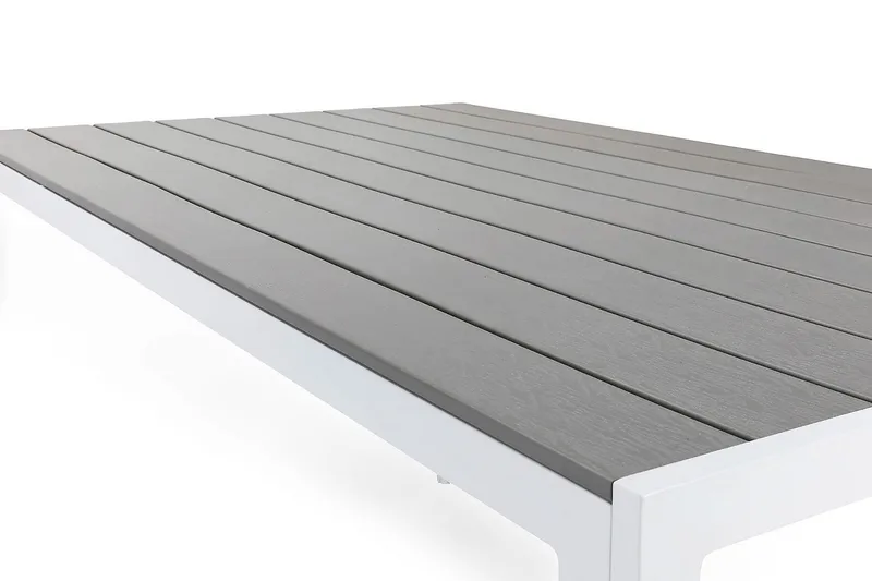 Tunis Utebord – Matbord Utomhus 150x90 cm – Trädgårdsbord för Uteplats och Altan - Vit / Grå - Utemöbler - Trädgårdsbord & Utebord - Matbord ute