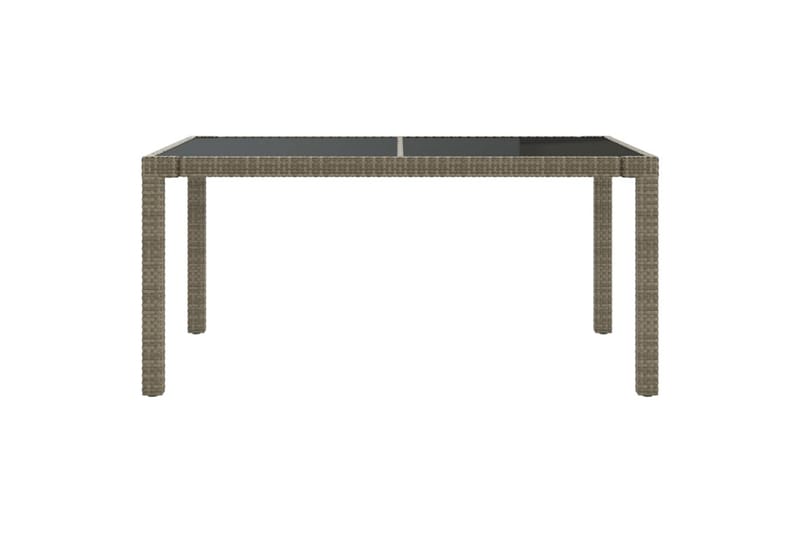 Utebord 150x90x75 cm härdat glas och konstrotting grå - Grå - Utemöbler - Trädgårdsbord & Utebord - Matbord ute