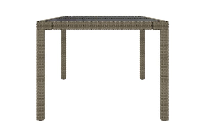 Utebord 150x90x75 cm härdat glas och konstrotting grå - Grå - Utemöbler - Trädgårdsbord & Utebord - Matbord ute