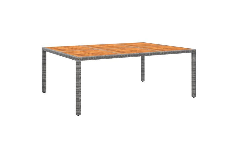Utebord 200x150x75 cm akaciaträ och konstrotting grå - Grå - Matbord ute
