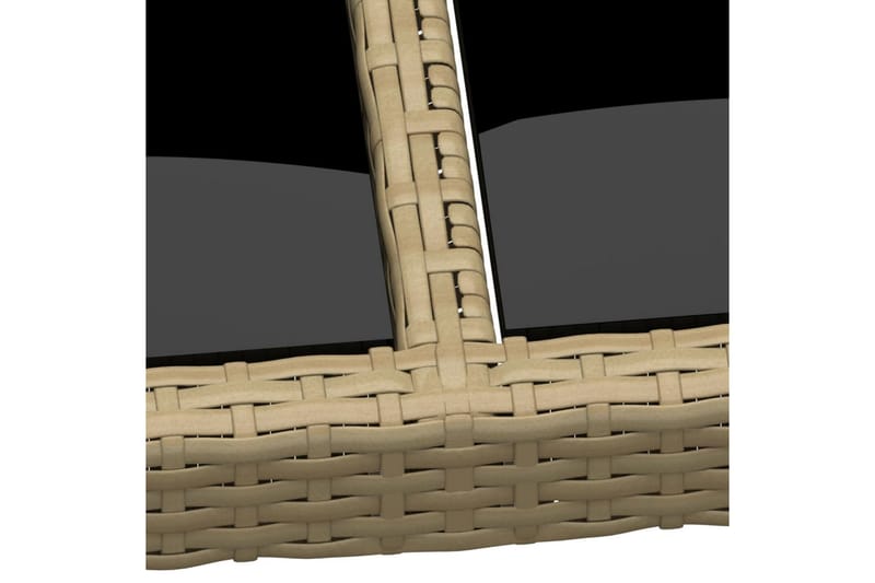 Utebord 200x150x75 cm härdat glas och konstrotting beige - Beige - Utemöbler - Trädgårdsbord & Utebord - Matbord ute